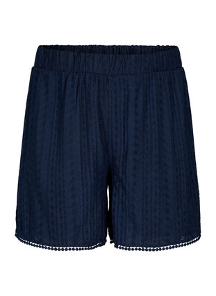 Shorts with textured fabric, Navy Blazer, Packshot image number 0
