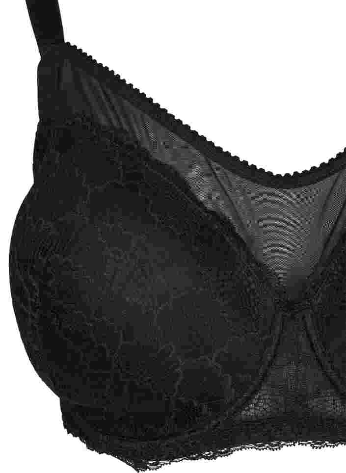 Alma lace bra with mesh, Black, Packshot image number 2