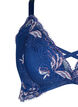 Lace bra with string detail and padding, Blue, Packshot image number 2
