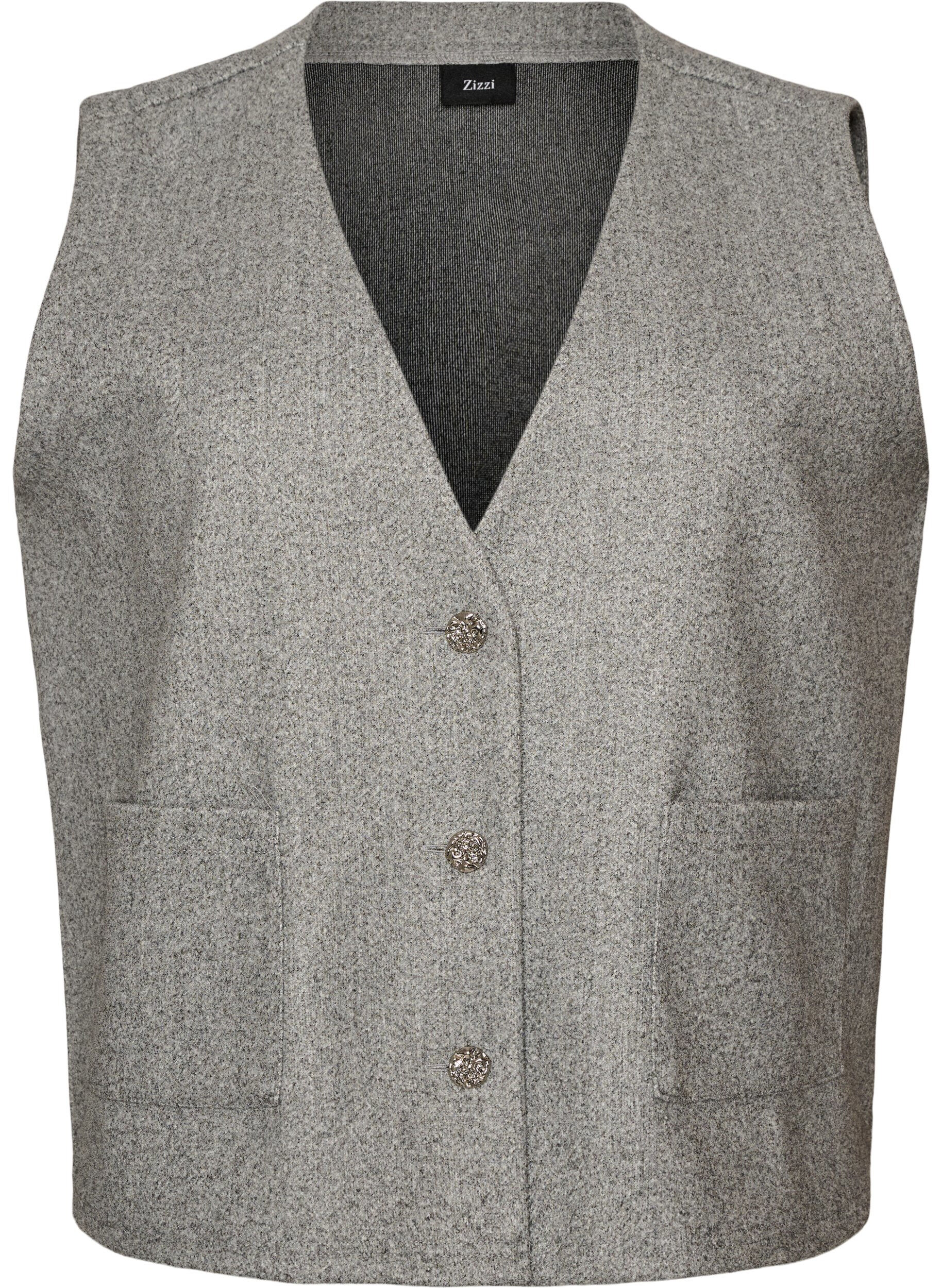 V-neck vest with buttons