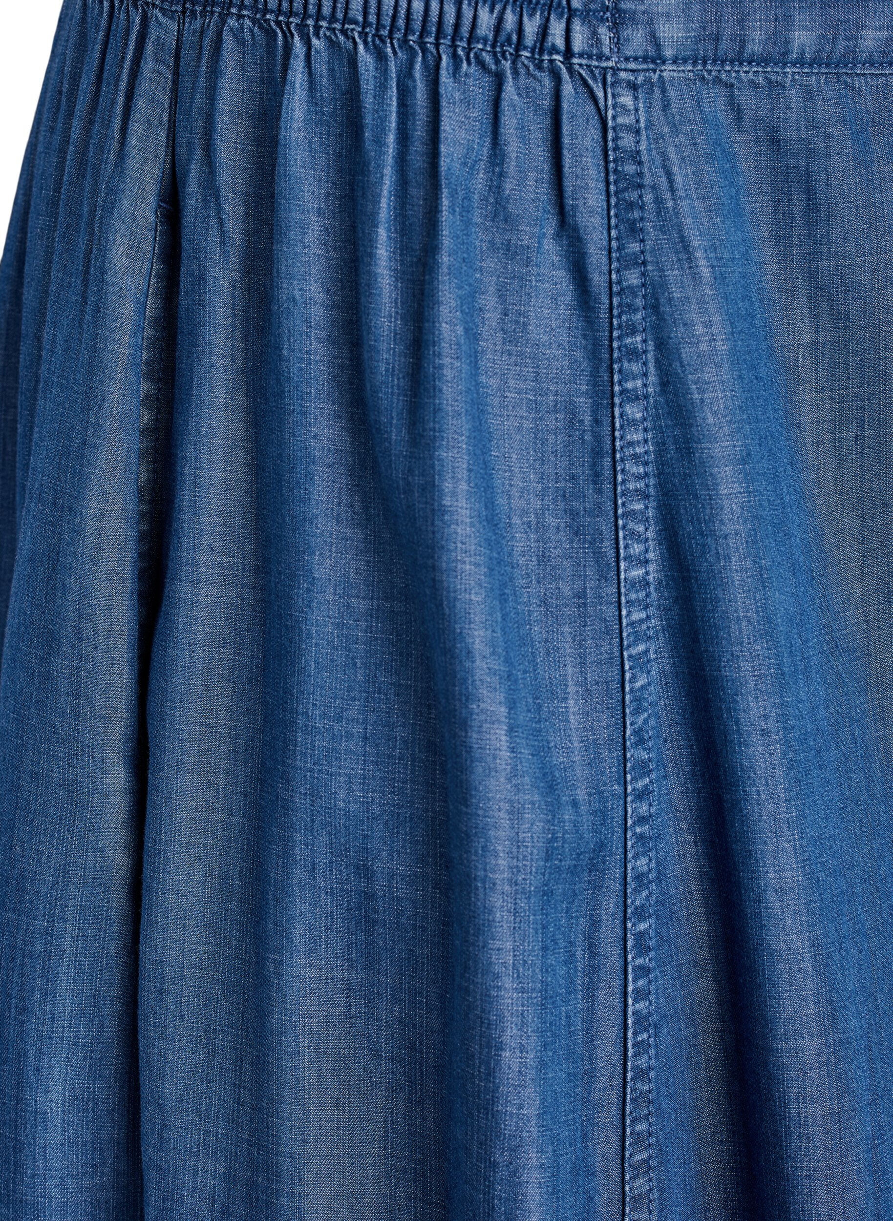 ZizzifashionMaxi skirt in lyocell with a denim look, Blue, Packshot image number 2