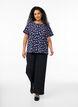 Short-sleeved blouse with texture, Blue, Model image number 1