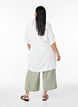 Cropped trousers in linen and viscose, Green, Model image number 1