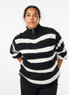 Knitted sweater with high neck and zipper, Black, Model image number 0