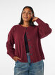 Rib knit cardigan with buttons, Red, Model image number 0