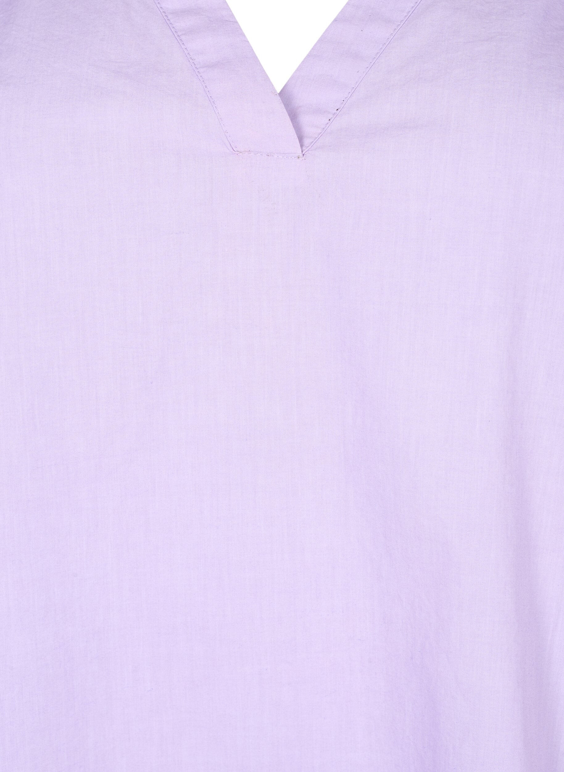 Zizzifashion Sleeveless cotton top with ruffles, Purple, Packshot image number 2