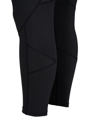 Solid-coloured gym leggings, Black, Packshot image number 3