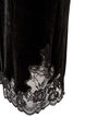 Velvet trousers with lace trim and wide legs, Black, Packshot image number 3