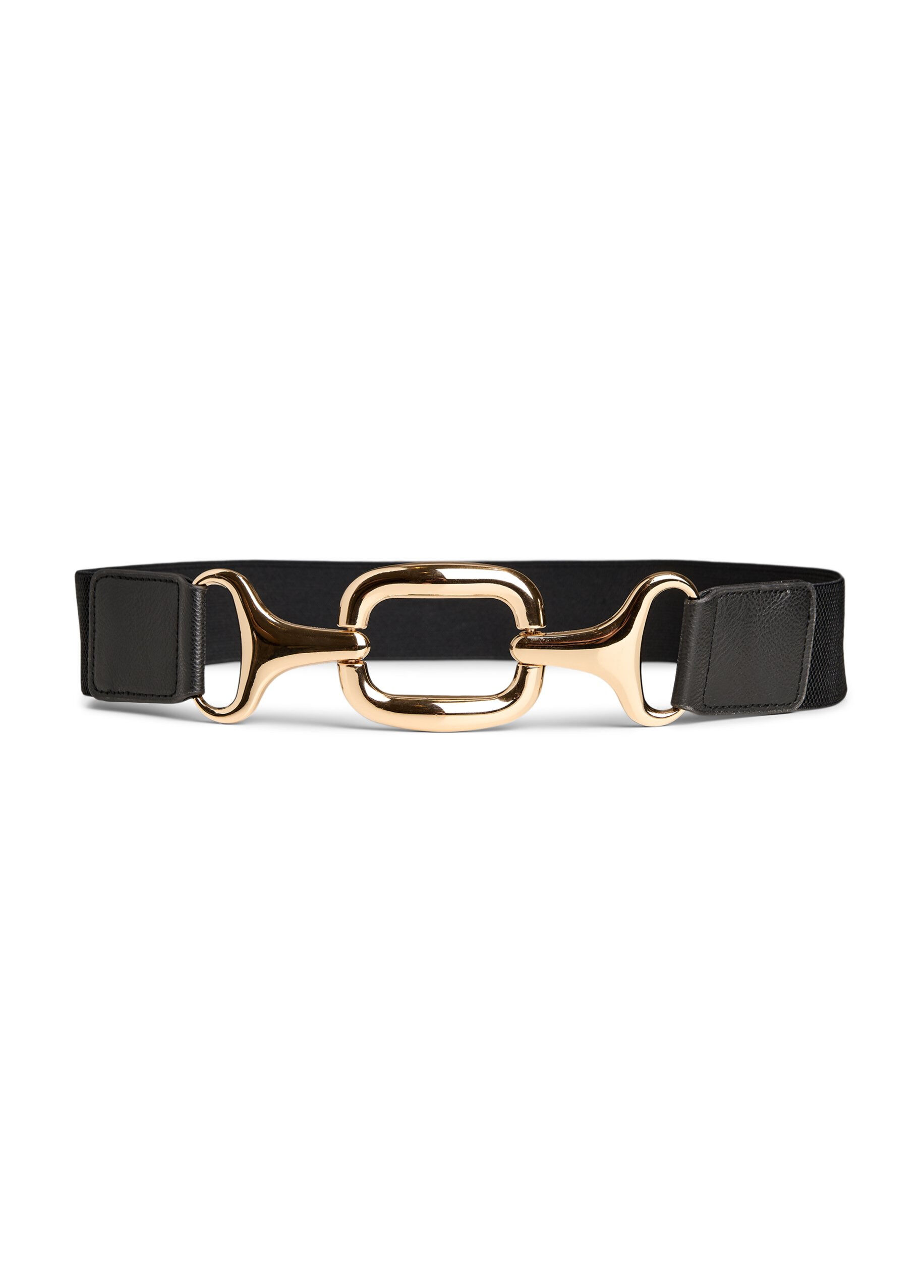 Elastic belt with a gold-coloured buckle
