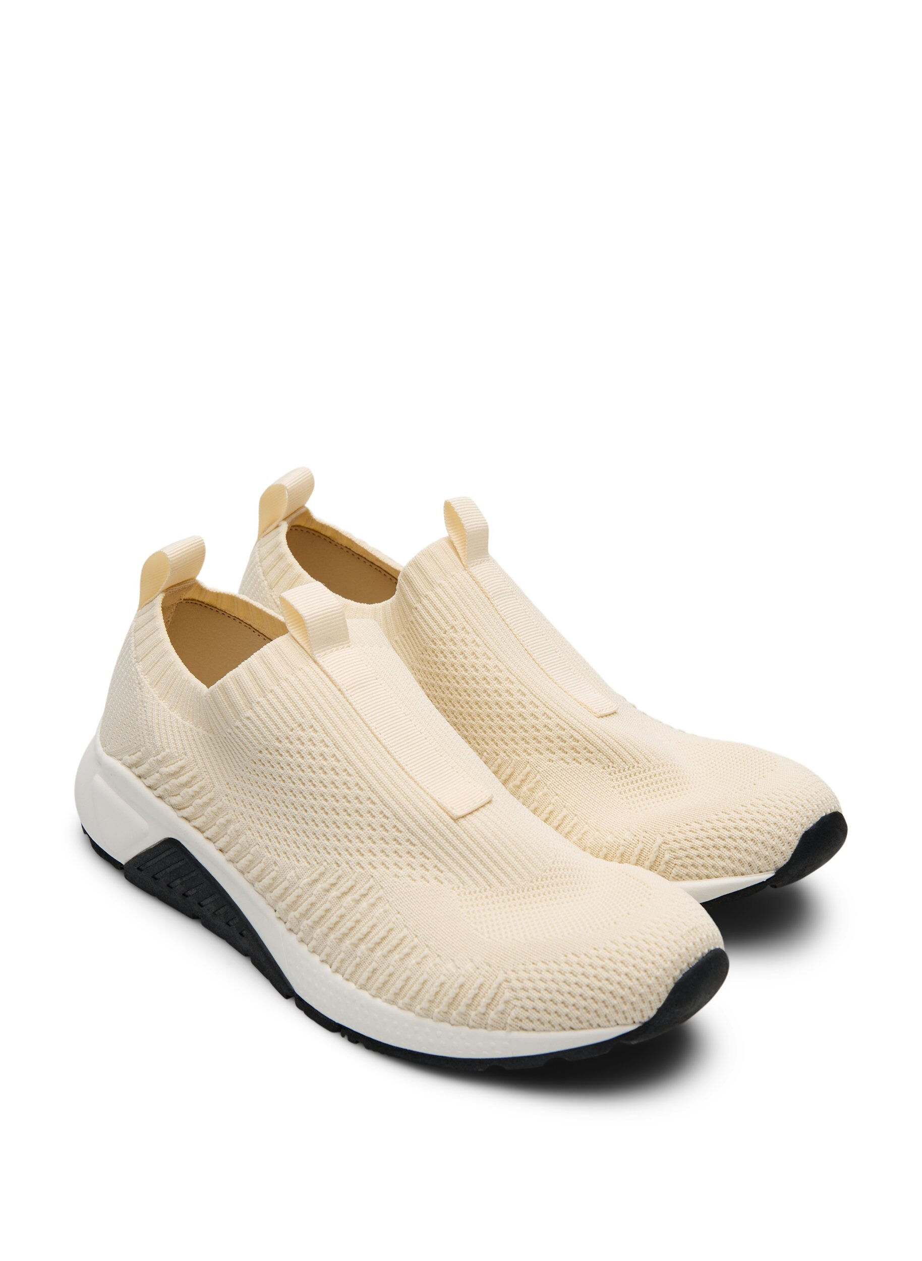 Zizzifashion Sneakers in stretchy knit material, Beige, Packshot image number 1