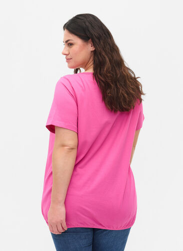 Short-sleeved cotton t-shirt, Raspberry Rose, Model image number 1
