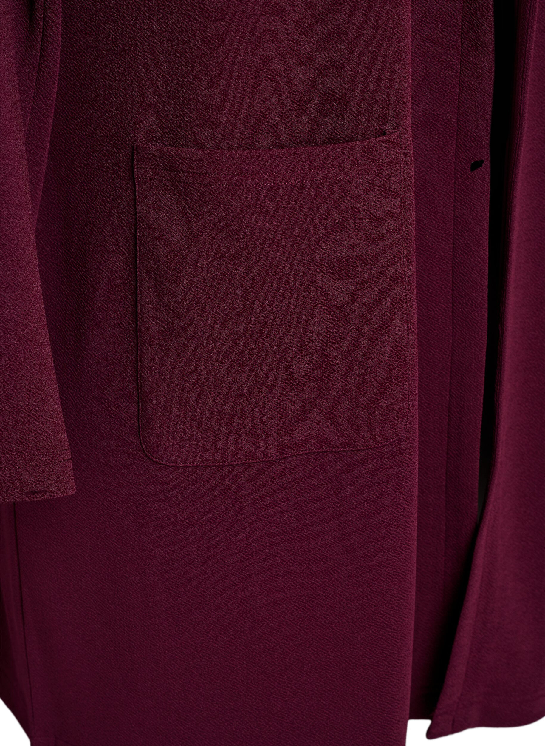 Zizzifashion FLASH - Long blazer with pockets, Red, Packshot image number 3