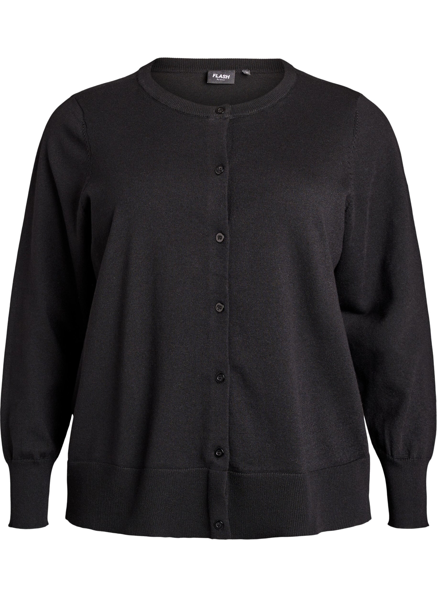FLASH - Fine-knit cardigan with round neck