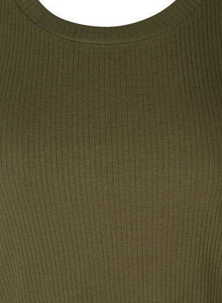 Rib t-shirt with short puff sleeves, Ivy Green, Packshot image number 2