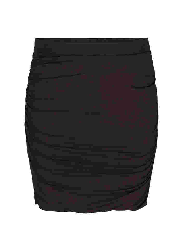 Close-fitting viscose skirt, Black, Packshot image number 0