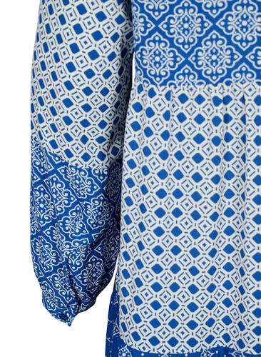 A-shape dress with patterns and cutlines, Blue AOP, Packshot image number 3