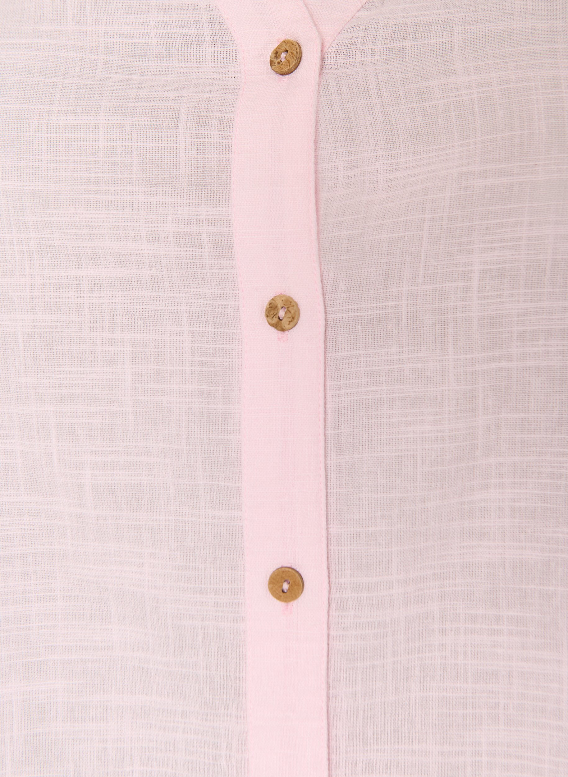 ZizzifashionCotton shirt blouse with a v-neck, Rose, Packshot image number 2