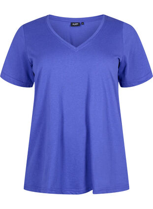 FLASH - T-shirt with v-neck, Royal Blue, Packshot image number 0