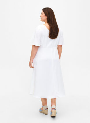 Party dress with empire cut, Bright White, Model image number 1