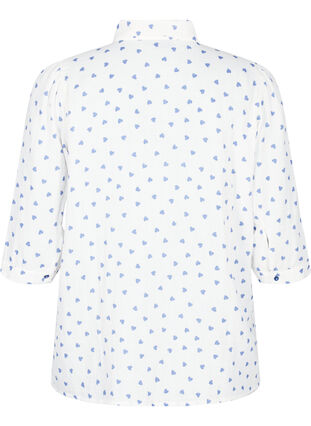 Shirt blouse with 3/4 sleeves, Bright White Heart, Packshot image number 1