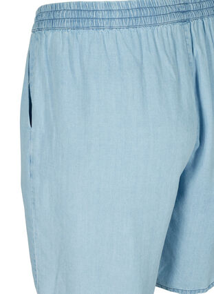 Loose shorts with drawstring and pockets, Light blue denim, Packshot image number 3