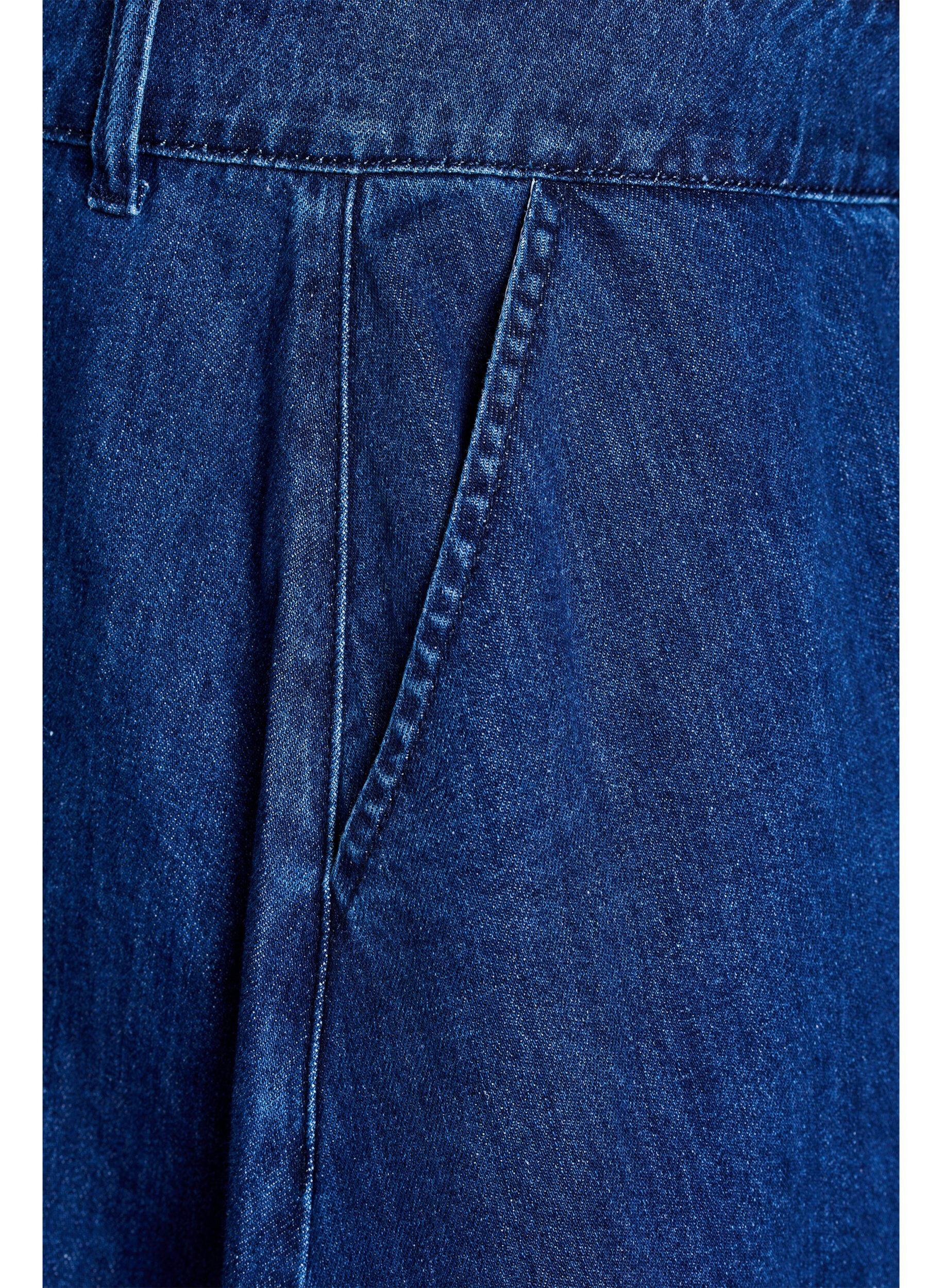 Zizzifashion A-line denim skirt with button fastening, Blue, Packshot image number 3