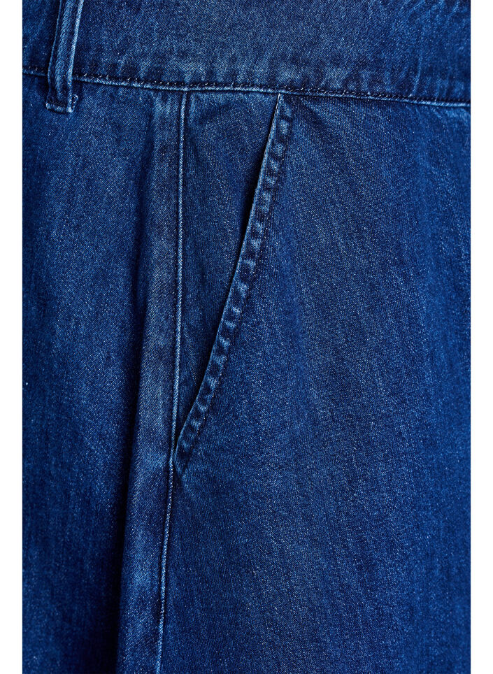 A-line denim skirt with button fastening, Blue, Packshot image number 3