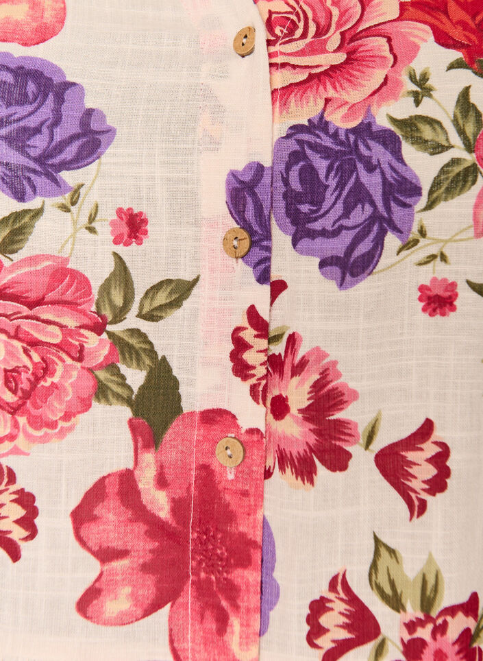 Cotton midi dress with floral print, Red, Packshot image number 2