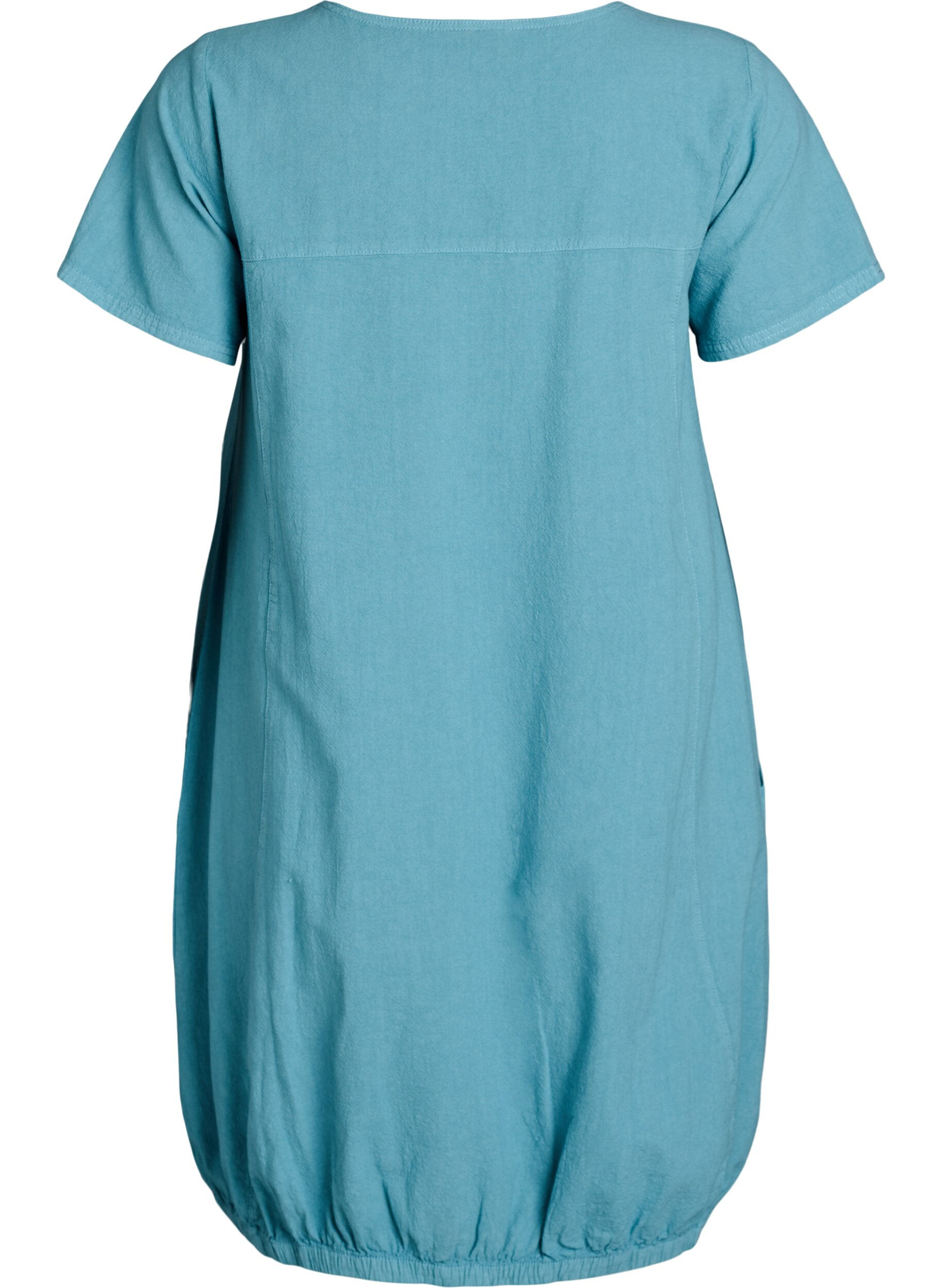 ZizzifashionShort-sleeved cotton dress, Light Blue, Packshot image number 1