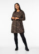 Long-sleeved dress with round neck and zebra print, Walnut Zebra, Model image number 2