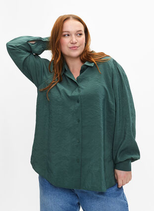 Long-sleeved shirt in TENCEL™ Modal, Dark Forest, Model image number 0