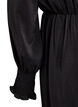 Midi dress with wrap-look and smock sleeves, Black, Packshot image number 3