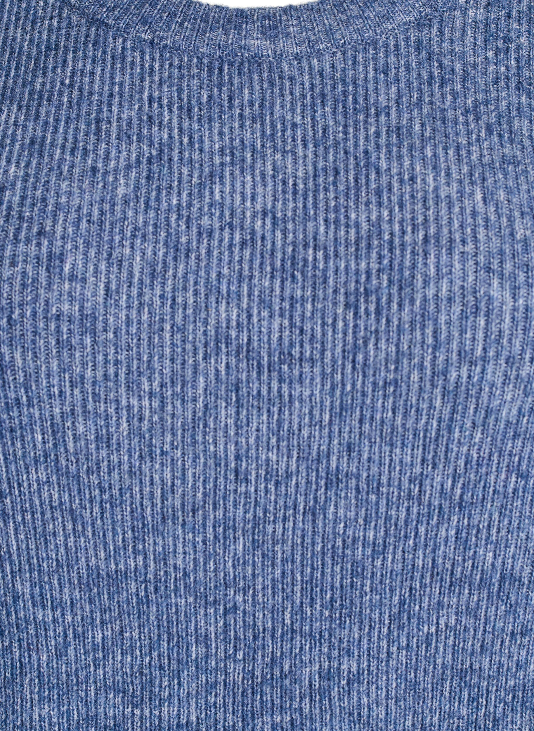 ZizzifashionMelange knit blouse with round neck, Blue, Packshot image number 2