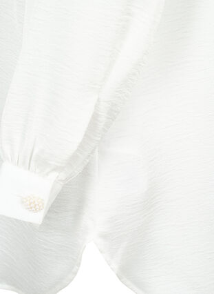 Long shirt with pearl buttons, Bright White, Packshot image number 3