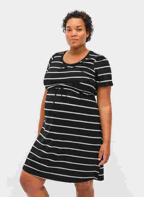 Striped maternity dress in viscose