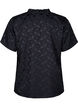 Short-sleeved jacquard blouse with ties, Black, Packshot image number 1
