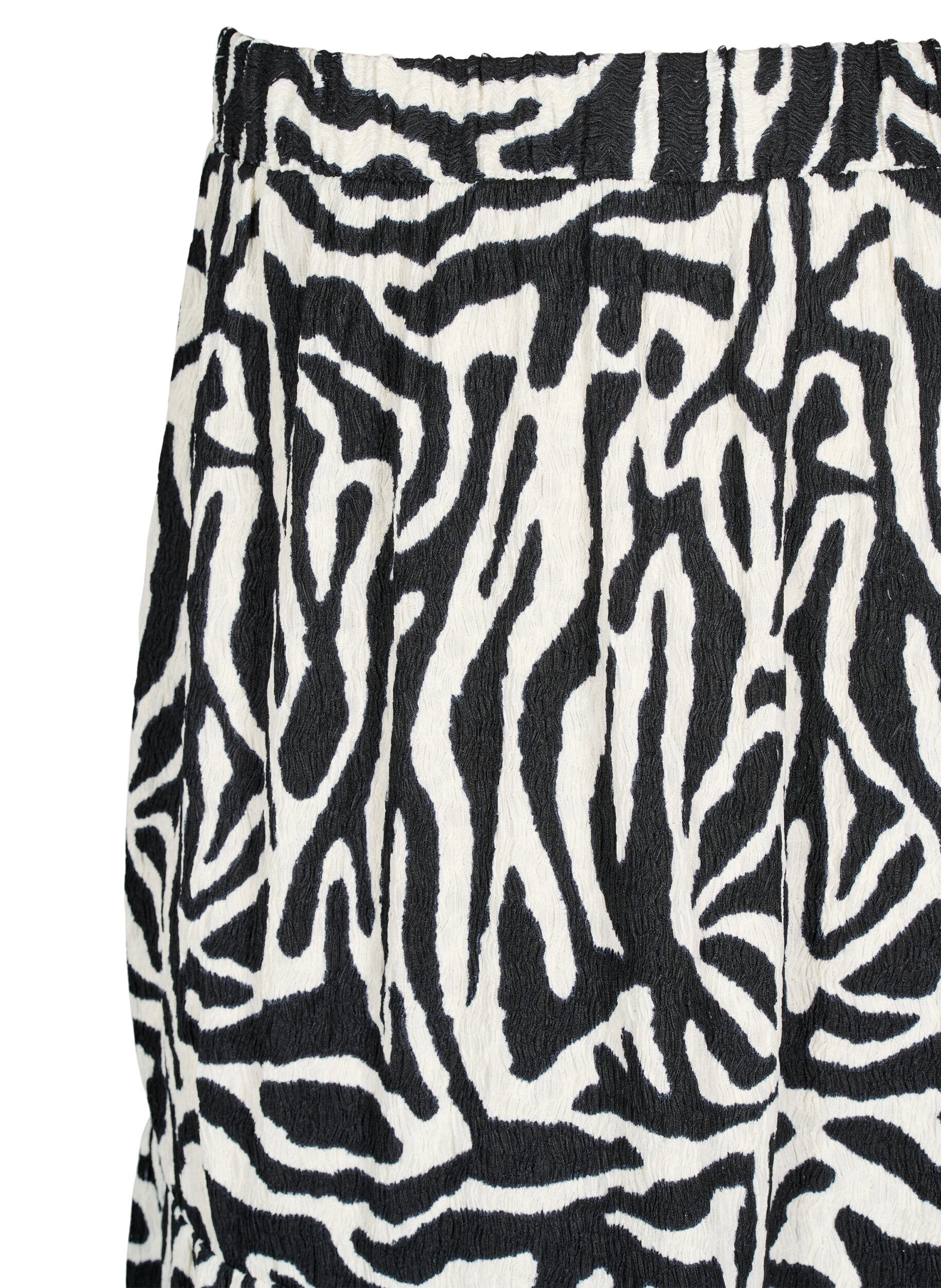 Zizzifashion Long skirt with zebra print, Black w. White Zebra, Packshot image number 2