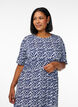 Midi-length jersey dress with tie belt at the waist, Blue, Model image number 2