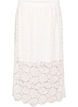 Lace midi skirt with an elasticated waist, White, Packshot image number 0