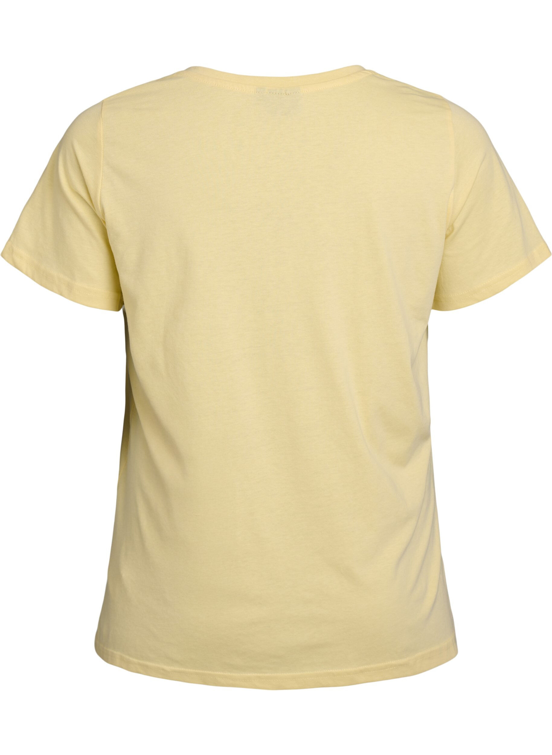 Zizzifashion Short-sleeved t-shirt with v-neck, Yellow, Packshot image number 1