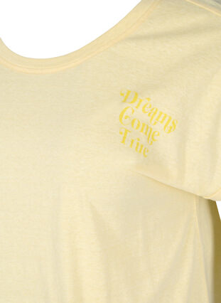 Mottled t-shirt in cotton, Pale Banana Melange, Packshot image number 2