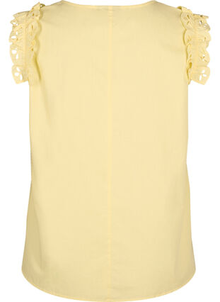 Sleeveless cotton top with ruffles, Popcorn, Packshot image number 1