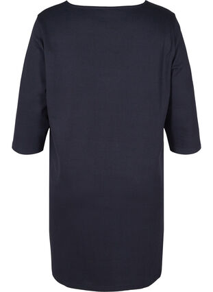 Cotton dress with 3/4 sleeves and pockets, Night Sky, Packshot image number 1