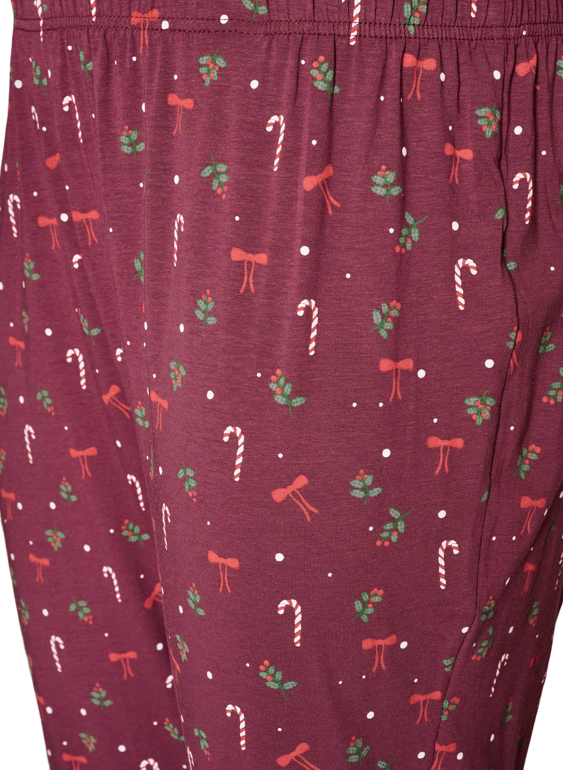 ZizzifashionPrinted pyjama bottoms, Dark Bordeaux, Packshot image number 2