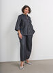 Denim shirt with glitter thread and 3/4 sleeves, Dark Grey, Model image number 1