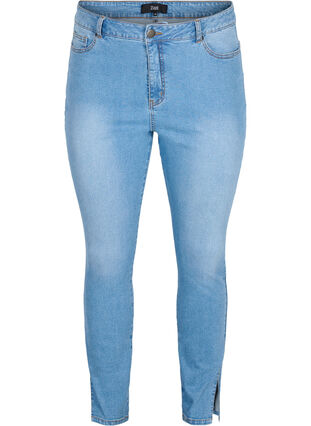 High-waisted Amy jeans with slits, Light blue, Packshot image number 0