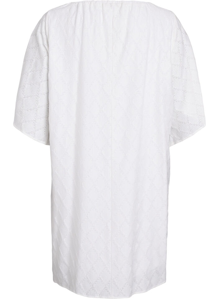 Knee-length party dress with wide sleeves, White, Packshot image number 1