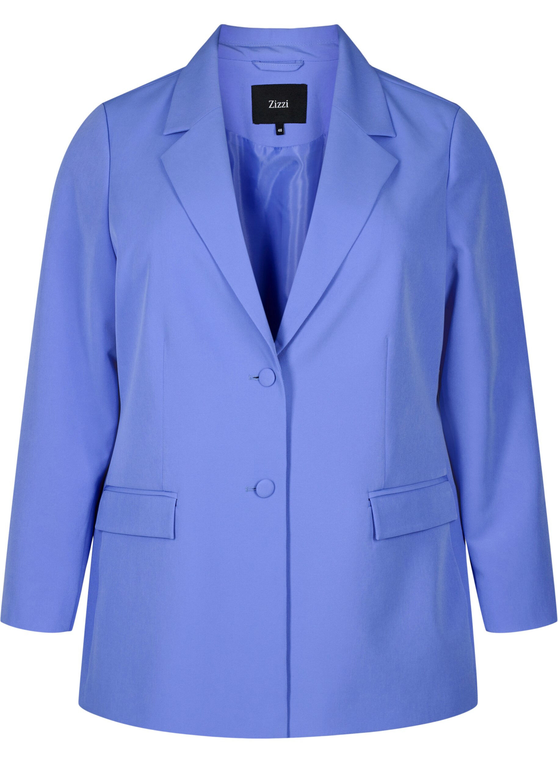 Zizzifashion Classic blazer with button fastening, Wedgewood, Packshot image number 0