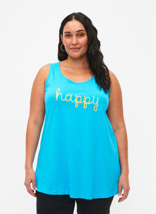 Cotton top with a-shape, Blue Atoll W. Happy, Model image number 0