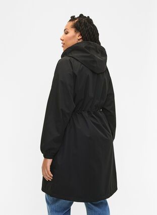 Functional coat with pockets and hood, Black, Model image number 1